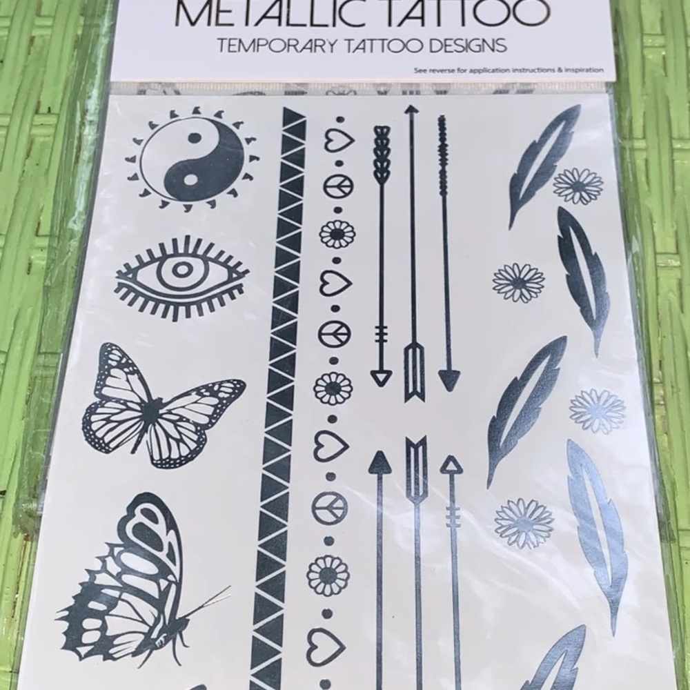 METALLIC TATTOOS BUTTERFLY 🦋- Silver